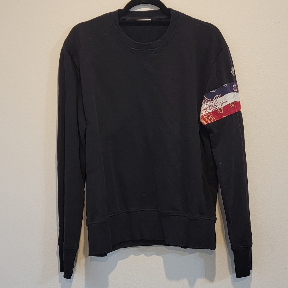 MONCLER Bandana Sleeve Print Sweatshirt men's large